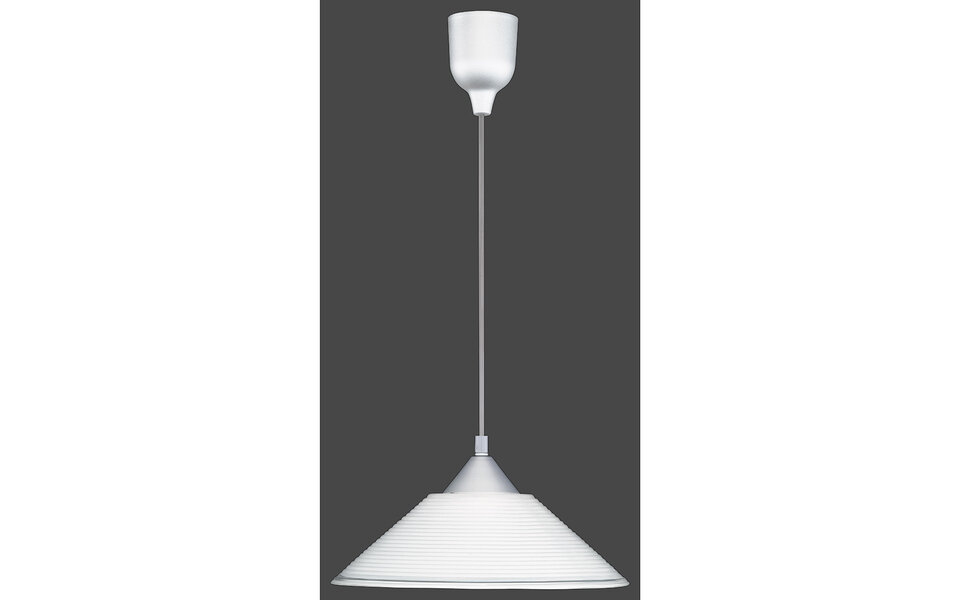 HLW LED Fabric LED Pendant Lamp Trion Dikon - White LED Pendant Lamp with E27 Fitting, Round Design