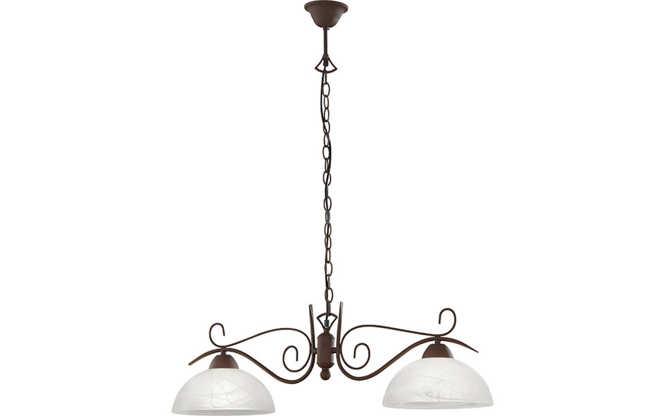 HLW LED Industrial LED Pendant Lamp Trion Kantra - 2-light E27 fitting, Rust-colored Aluminum