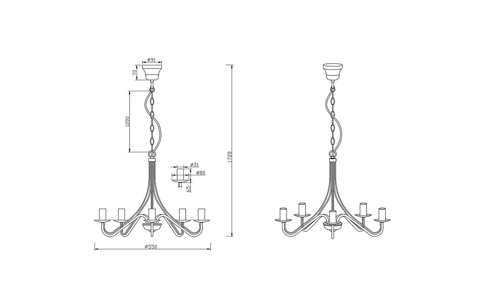 HLW LED LED lamp Kroonluchter Trion Kantra - 5-lichts E14 Roestkleur Aluminium HLW LED LED lamp Kroonluchter Trion Kantra - 5-lichts E14 Roestkleur Aluminium