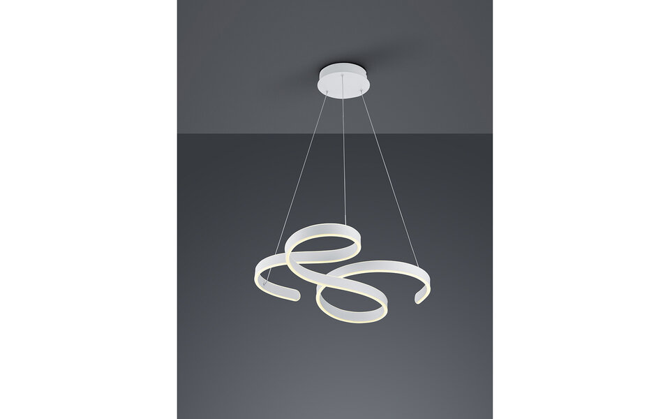 HLW LED Dimbare LED Hanglamp 52W - Warm Wit 3000K - Mat Wit Aluminium - Rond