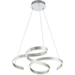 Dimbare LED Hanglamp 52W - Warm Wit - Mat Grijs Aluminium Dimbare LED Hanglamp 52W - Warm Wit - Mat Grijs Aluminium
