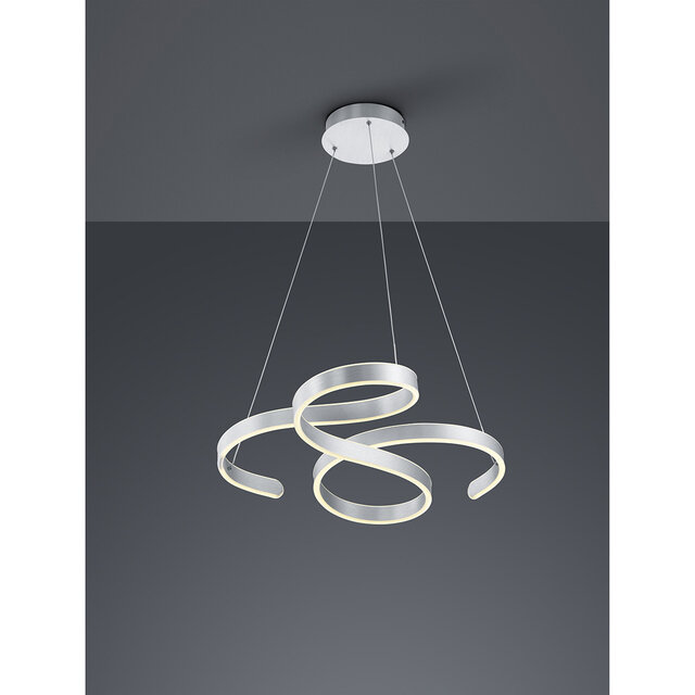 Dimbare matgrijze LED hanglamp 52W met warm wit licht in modern design
