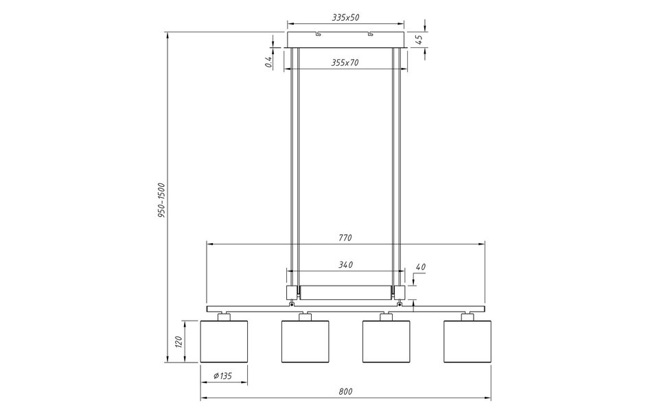 HLW LED LED Hanglamp Trion Gorino - Mat Wit, 4-lichts met E14 Fittingen, Verstelbaar HLW LED LED Hanglamp Trion Gorino - Mat Wit, 4-lichts met E14 Fittingen, Verstelbaar