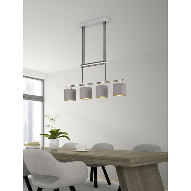 HLW LED LED Pendant Lamp Trion Gorino - 4-light, Matte Brown Aluminum with E14 fittings