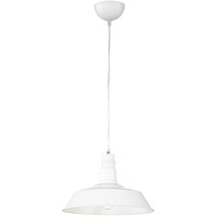 LED Pendant Lamp Matte White - Round Aluminum with E27 Fitting