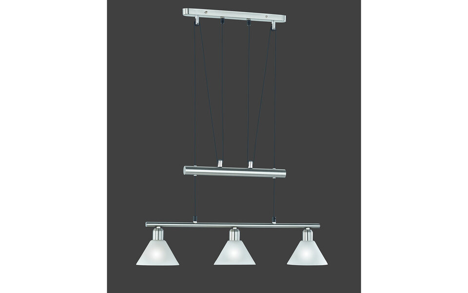 HLW LED LED Pendant Lamp Trion Stomun - 3-Light Rectangular Matte Nickel Aluminum