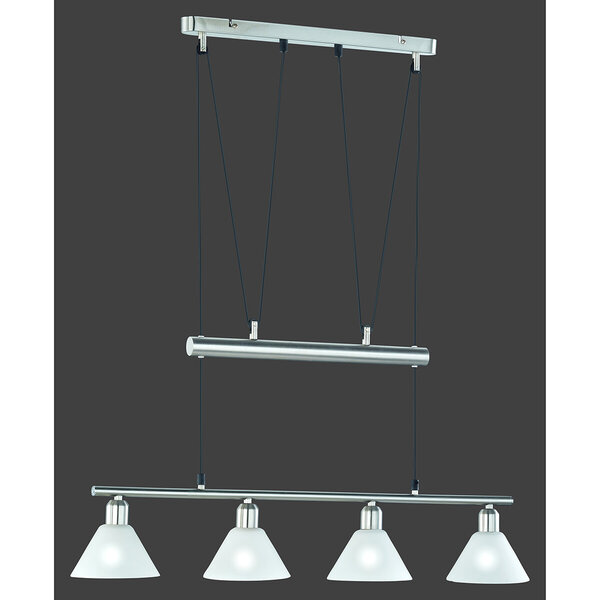 HLW LED LED Hanglamp Trion Stomun - 4-lichts aluminium hangverlichting met mat nikkel HLW LED LED Hanglamp Trion Stomun - 4-lichts aluminium hangverlichting met mat nikkel