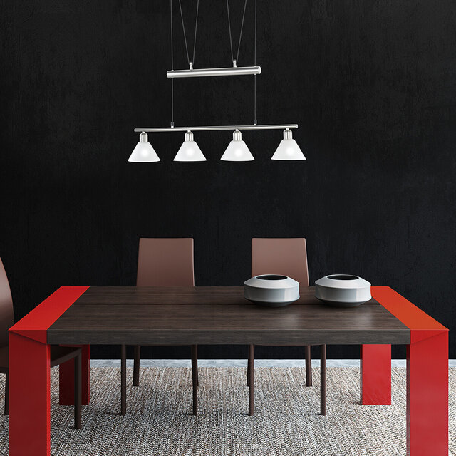 HLW LED LED Pendant Lamp Trion Stomun - 4-light aluminum pendant lighting with matte nickel