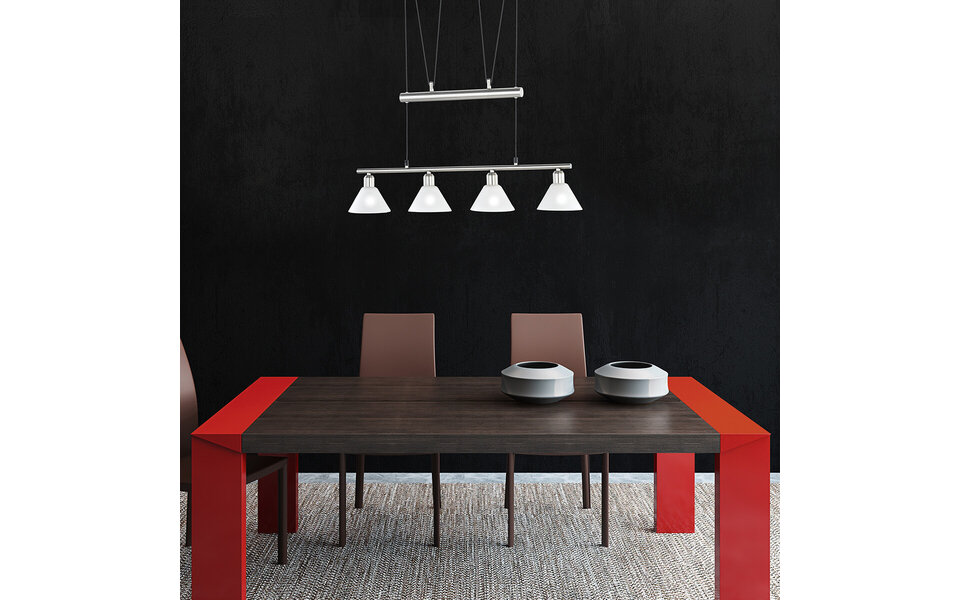 HLW LED LED Pendant Lamp Trion Stomun - 4-light aluminum pendant lighting with matte nickel