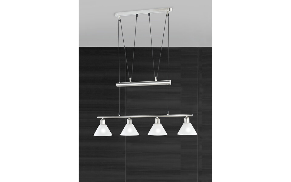 HLW LED LED Pendant Lamp Trion Stomun - 4-light aluminum pendant lighting with matte nickel