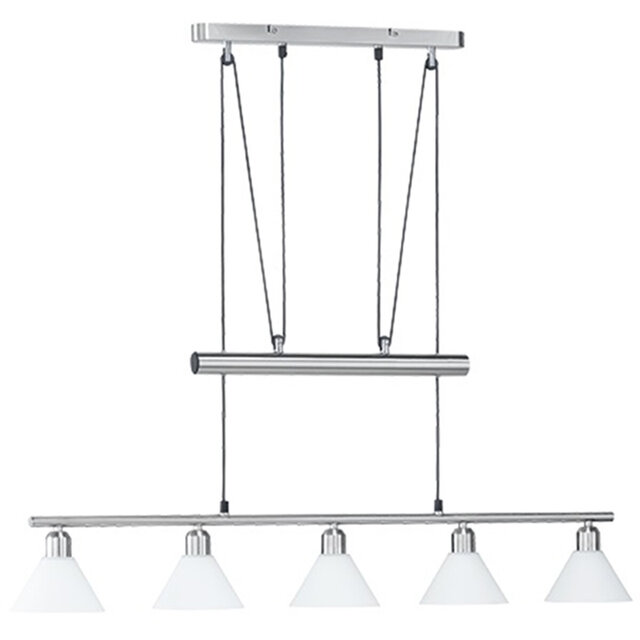 LED Hanglamp 5-lichts Mat Nikkel - Trion Stomun E14 Fitting Verlichting per ruimte