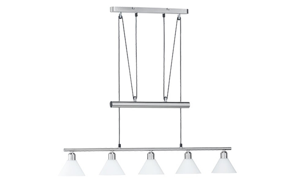 HLW LED LED Pendant Lamp 5-light Trion Stomun - Matte Nickel Aluminum, E14 Fitting