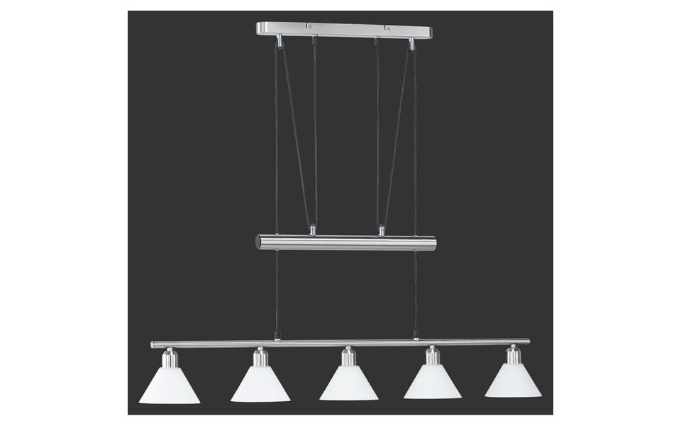 HLW LED LED Pendant Lamp 5-light Trion Stomun - Matte Nickel Aluminum, E14 Fitting