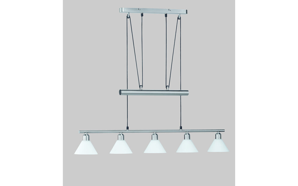 HLW LED LED Hanglamp 5-lichts Trion Stomun - Mat Nikkel Aluminium, E14 Fitting