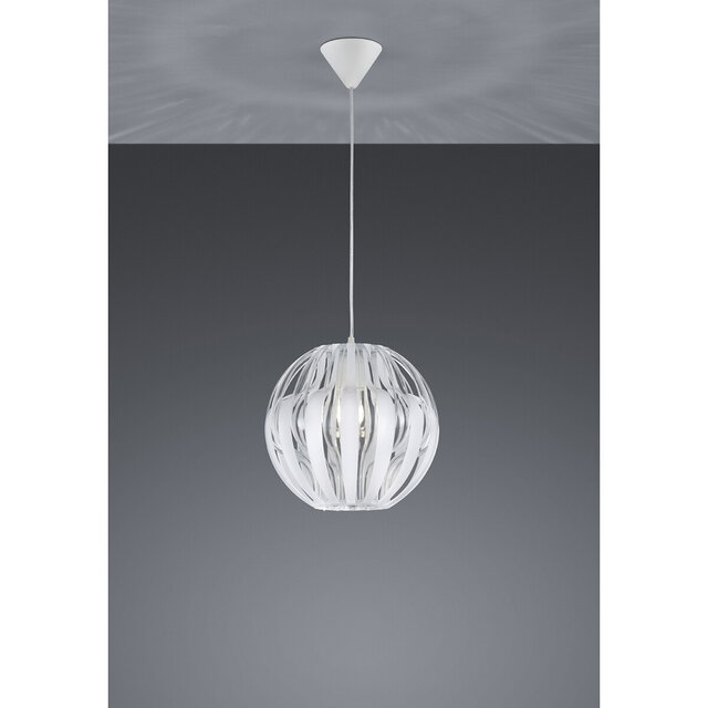 witte moderne XL LED hanglamp met E27 fitting en 40W vermogen in mat wit