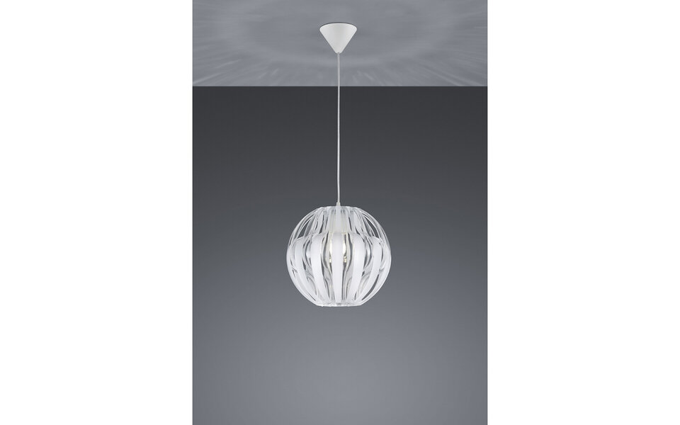 HLW LED Fabric LED Pendant Lamp Trion Pumon XL - White LED Pendant Lamp with E27 Fitting