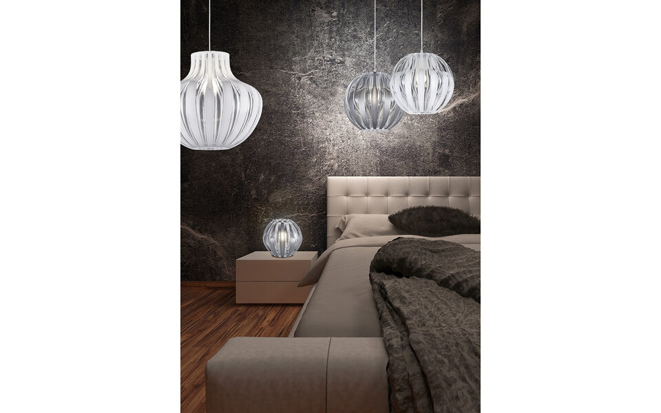 HLW LED Fabric LED Pendant Lamp Trion Pumon XL - White LED Pendant Lamp with E27 Fitting
