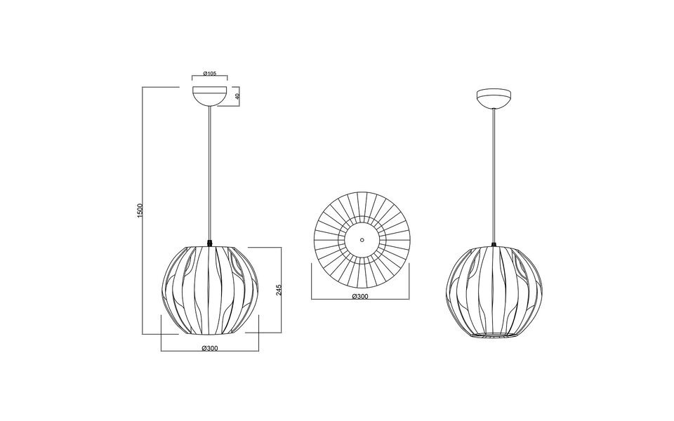 HLW LED Fabric LED Pendant Lamp Trion Pumon XL - White LED Pendant Lamp with E27 Fitting