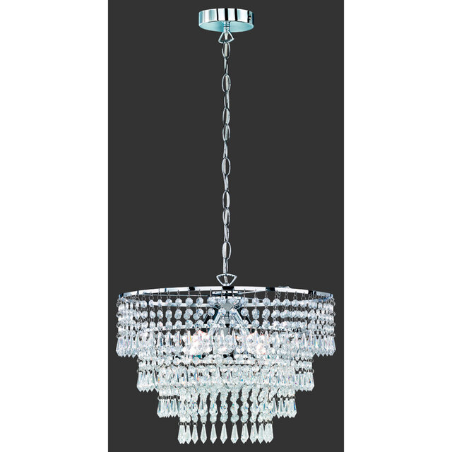 LED hanglamp met drie lichtpunten in mat chroom, modern design, 40W vermogen LED hanglamp met drie lichtpunten in mat chroom, modern design, 40W vermogen