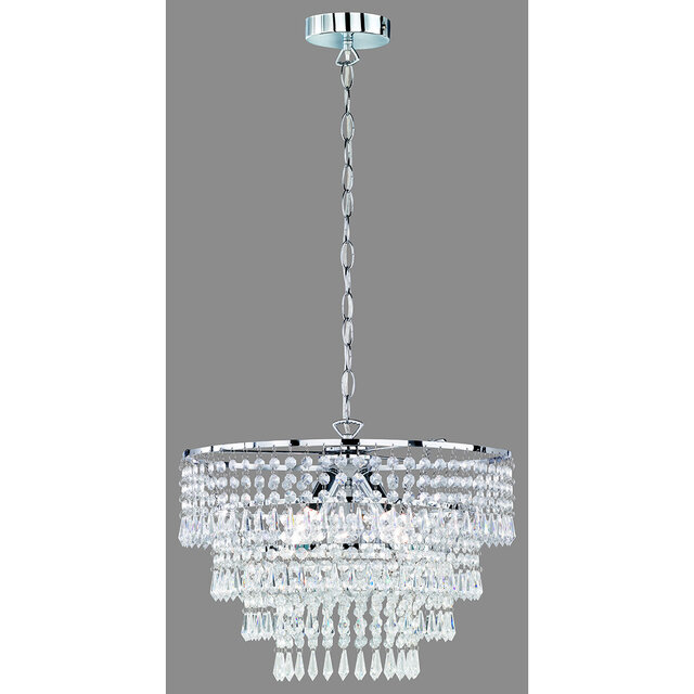 HLW LED LED Hanglamp Trion Oranta - 3-lichts LED lamp met mat chroom & E14 fitting HLW LED LED Hanglamp Trion Oranta - 3-lichts LED lamp met mat chroom & E14 fitting