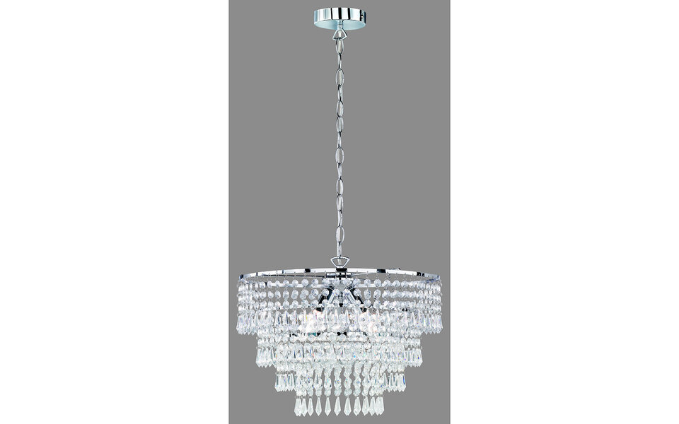 HLW LED LED Pendant Lamp Trion Oranta - 3-light LED lamp with matte chrome & E14 fitting