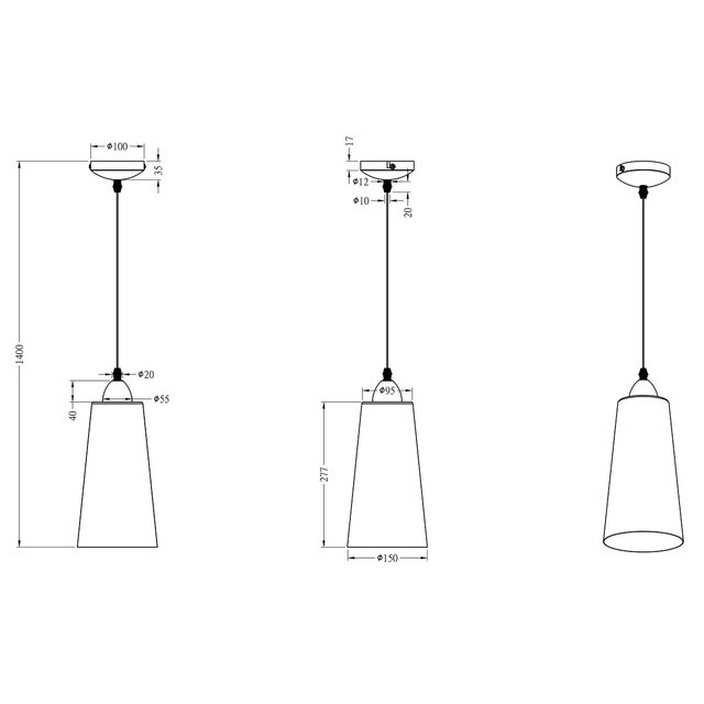 moderne LED hanglamp in mat nikkel met E27 fitting en 60W vermogen