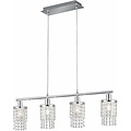 LED Pendant Lamp Trion Pocino – 4-light, E14 fitting, matte chrome aluminum