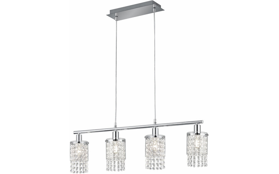 HLW LED LED Hanglamp Trion Pocino – 4-lichts, E14 Fitting, Mat Chroom Aluminium