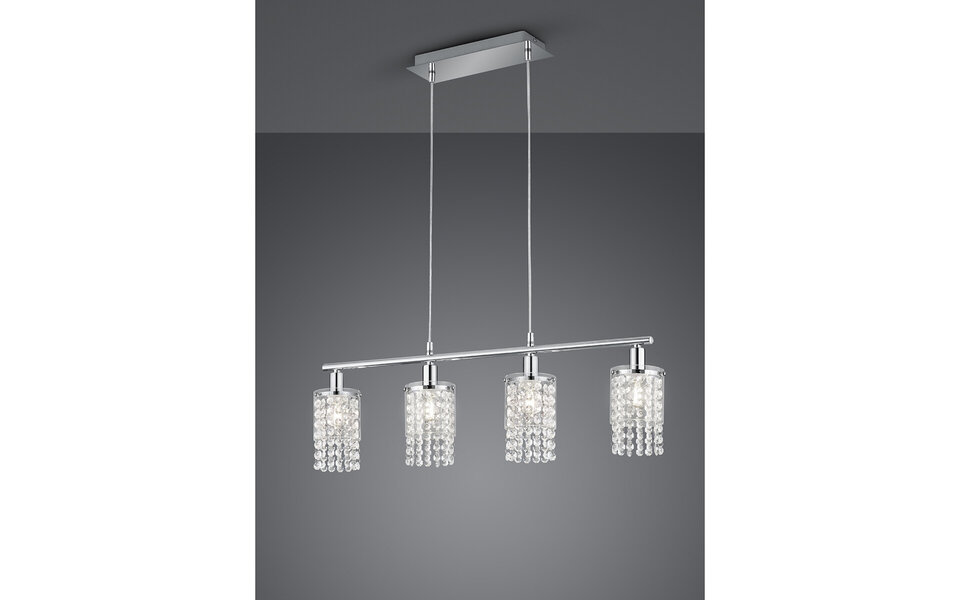 HLW LED LED Pendant Lamp Trion Pocino – 4-light, E14 fitting, matte chrome aluminum