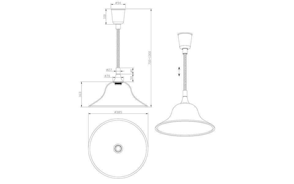 HLW LED LED Pendant Lamp Trion Voluna - Matte Nickel Round Aluminum, E27 Fitting HLW LED LED Pendant Lamp Trion Voluna - Matte Nickel Round Aluminum, E27 Fitting