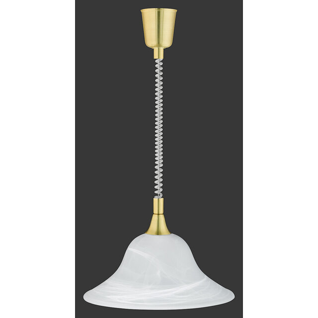 moderne mat gouden LED hanglamp van aluminium met E27 fitting en 60W vermogen