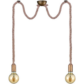 LED Hanglamp - Bronzen LED lamp met 2-lichts E27 fitting LED Hanglamp - Bronzen LED lamp met 2-lichts E27 fitting
