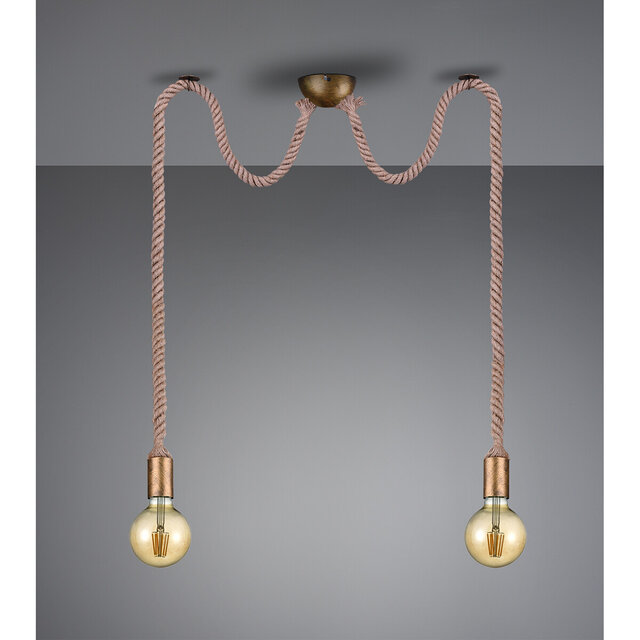 HLW LED Bronze LED Pendant Lamp - Stylish aluminum LED lamp with double E27 fitting