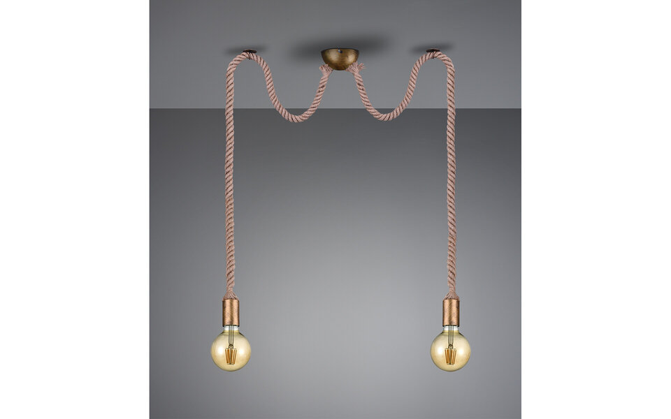 HLW LED Bronze LED Pendant Lamp - Stylish aluminum LED lamp with double E27 fitting