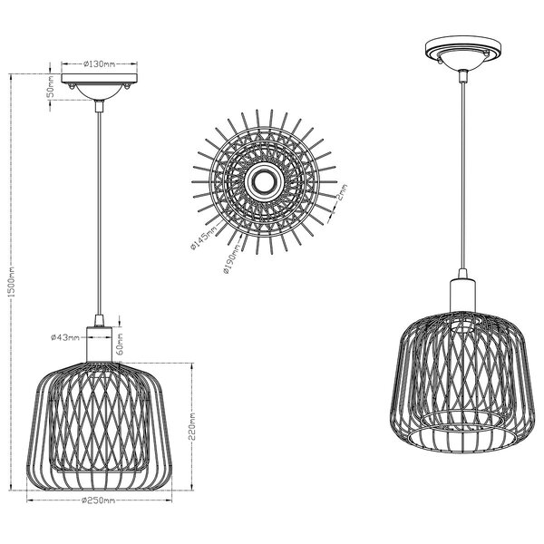 HLW LED Zwarte LED Hanglamp Trion Simon - Modern Design met E27 Fitting HLW LED Zwarte LED Hanglamp Trion Simon - Modern Design met E27 Fitting