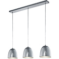 LED Hanglamp Trion Onutia - 3-lichts rechthoek, mat zilver aluminium, E14 fitting