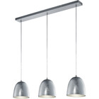 HLW LED LED Pendant Lamp Trion Onutia - 3-light rectangle, matte silver aluminum, E14 fitting
