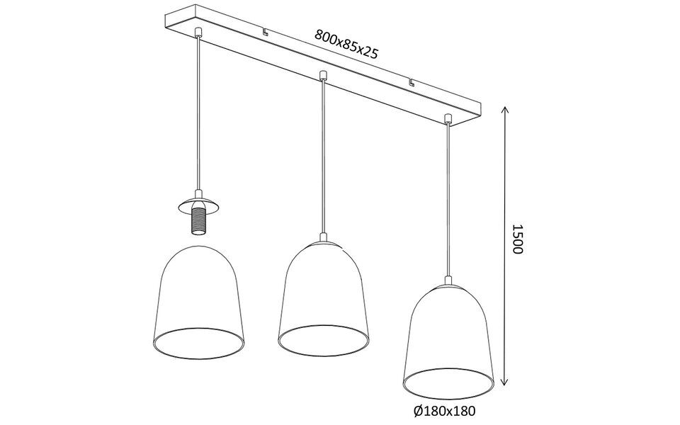 HLW LED LED Pendant Lamp Trion Onutia - 3-light rectangle, matte silver aluminum, E14 fitting HLW LED LED Pendant Lamp Trion Onutia - 3-light rectangle, matte silver aluminum, E14 fitting