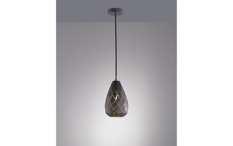 HLW LED LED Hanglamp Trion Uno - Mat Antraciet Aluminium, 1-lichts, E27 Fitting