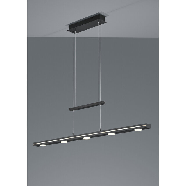 Dimbare zwarte LED hanglamp met modern design en 21W vermogen, geschikt voor sfeerverlichting