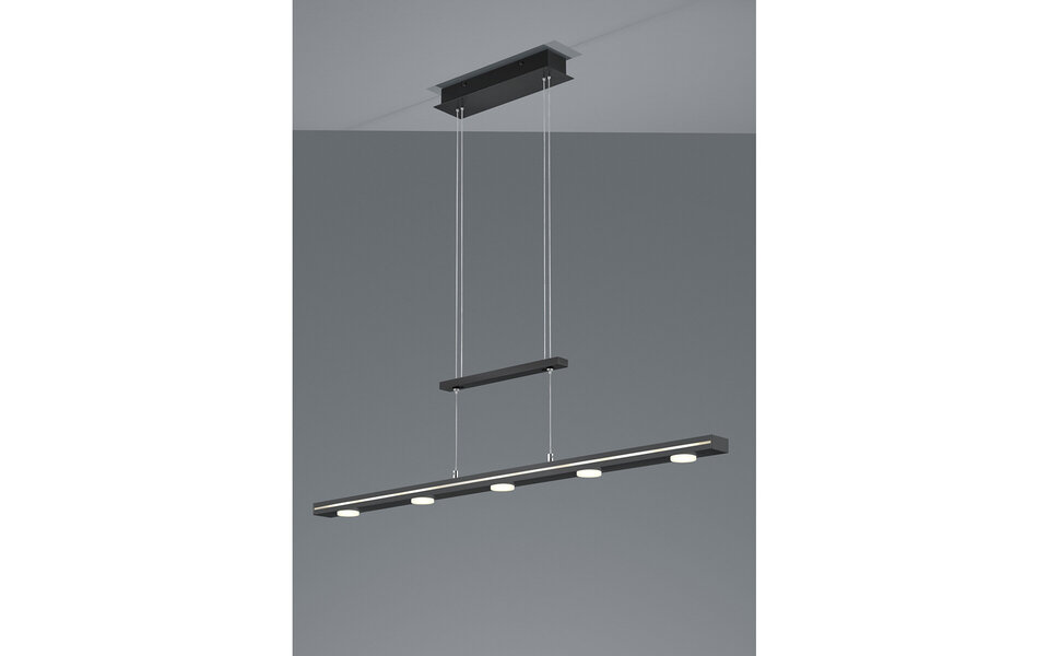 HLW LED LED Hanglamp Trion Lacy 21W - Dimbaar, Mat Zwart & Aanpasbare Kleur