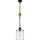 HLW LED Black LED Pendant Lamp Trion Judon - Round, Matte Black Aluminum, E27 LED bulb