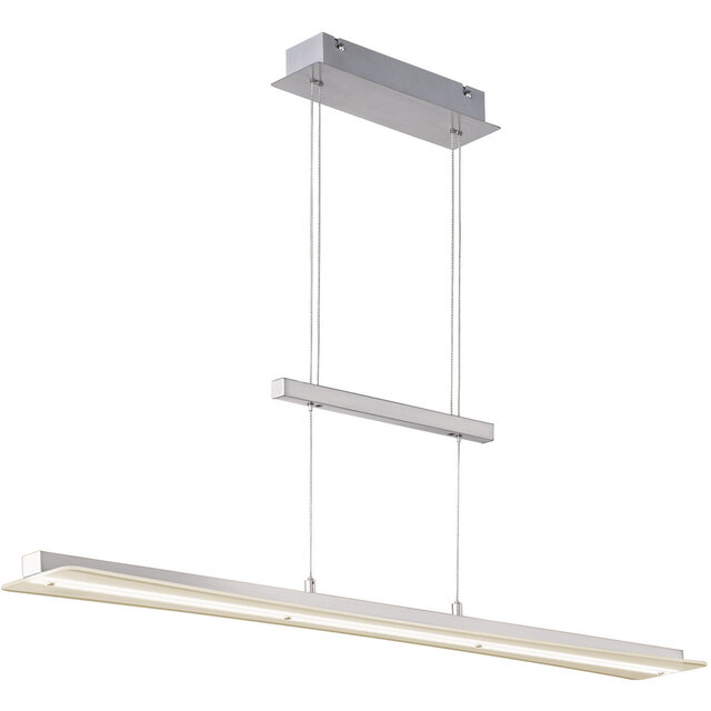 Moderne dimbare 18W LED hanglamp in mat nikkel met aanpasbare kleurtemperatuur