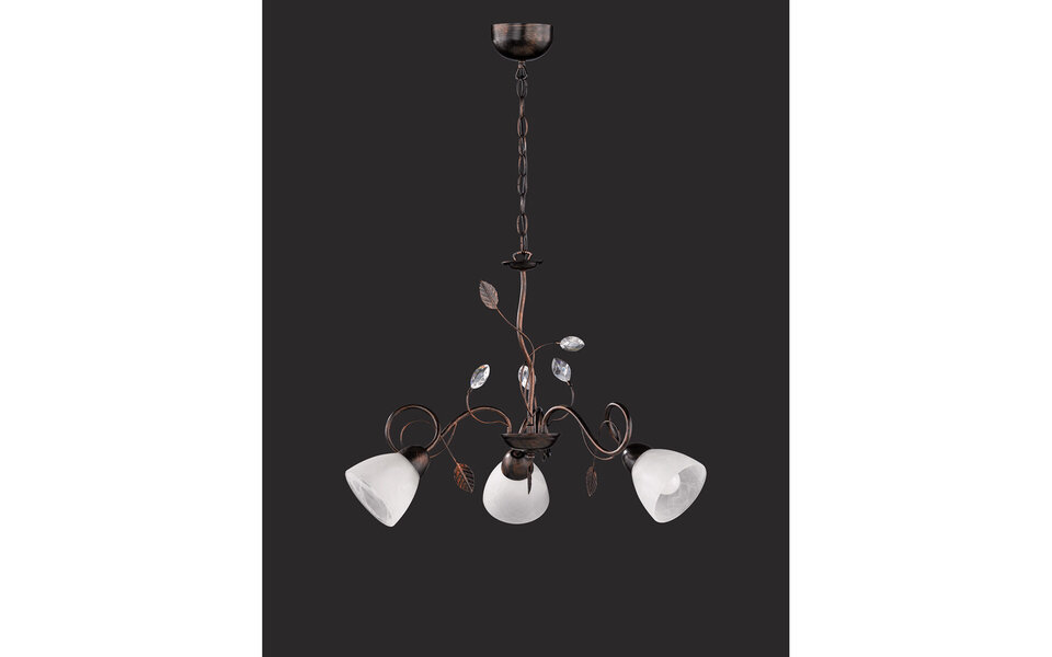 HLW LED LED Hanglamp Trion Trada met 3 E14 fittingen - Antiek Roestkleur & Aluminium