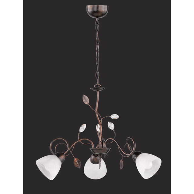 HLW LED LED Pendant Lamp Trion Trada with 3 E14 fittings - Antique Rust Color & Aluminum