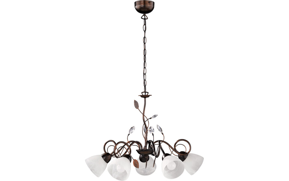 HLW LED LED Hanglamp Trion Trada - Rond 5-lichts Armatuur in Antiek Roestkleur