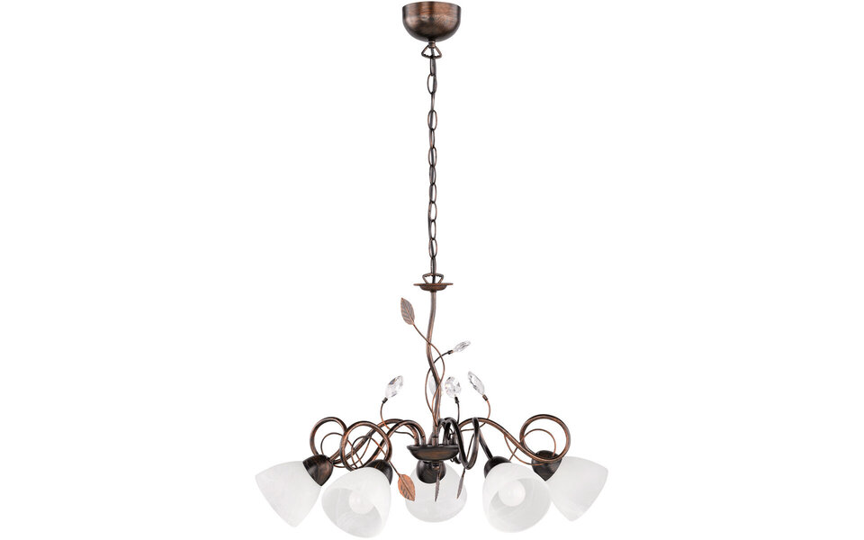 HLW LED LED Hanglamp Trion Trada - Rond 5-lichts Armatuur in Antiek Roestkleur