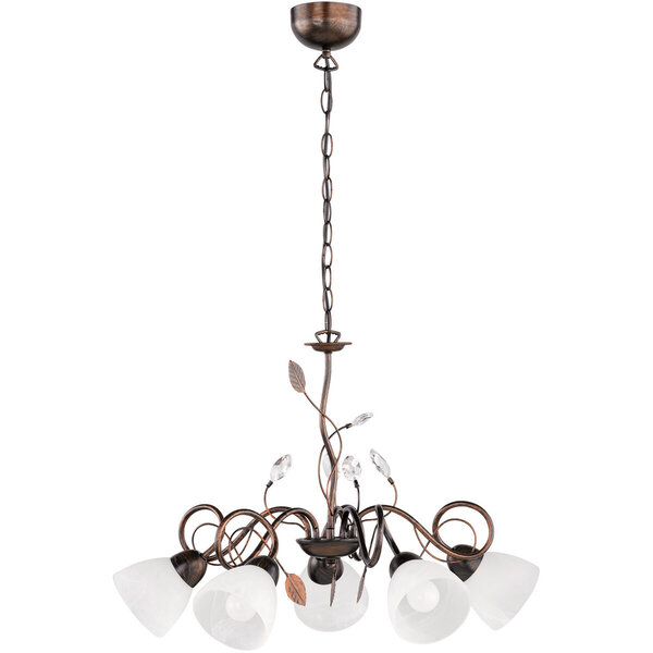 HLW LED LED Hanglamp Trion Trada - Rond 5-lichts Armatuur in Antiek Roestkleur