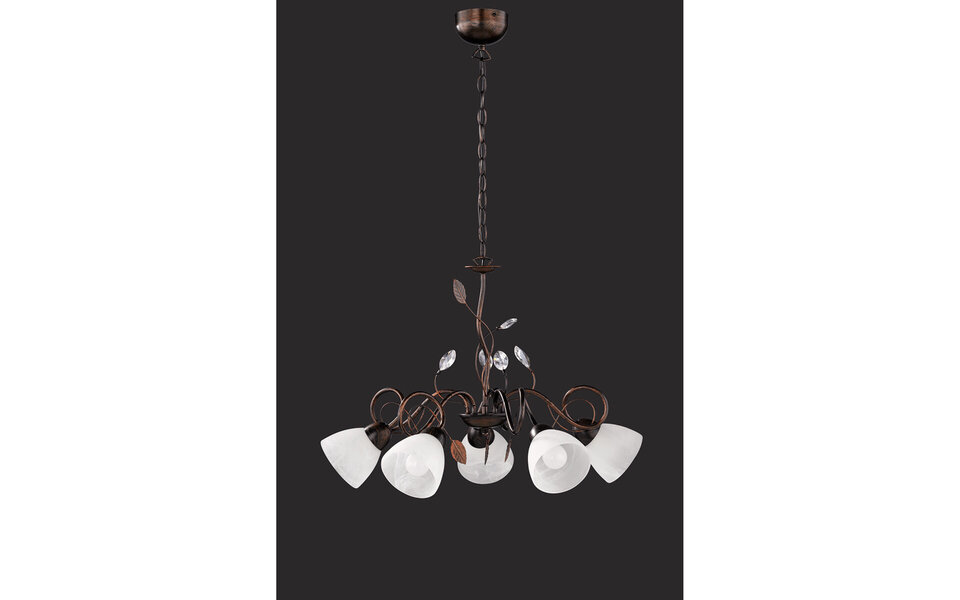 HLW LED LED Hanglamp Trion Trada - Rond 5-lichts Armatuur in Antiek Roestkleur