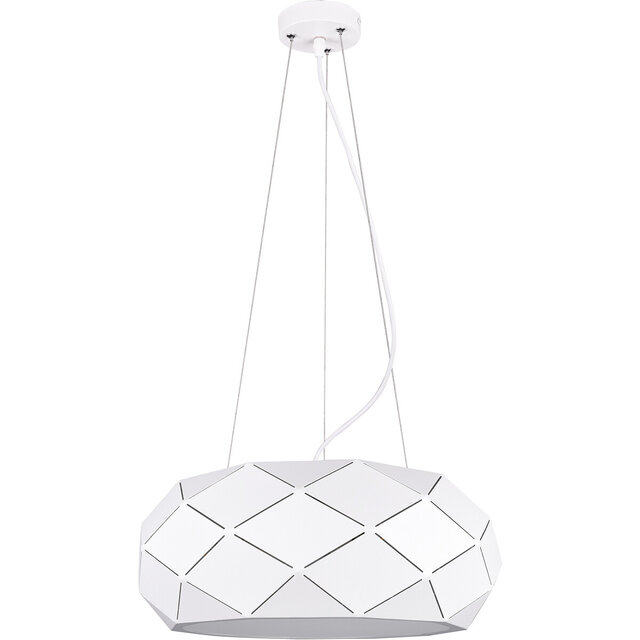 Witte moderne 3-lichts LED hanglamp van mat wit aluminium met 25W vermogen